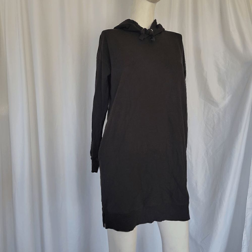The Drop black hooded  mini sweater dress size XXS over size